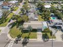 Aerial view showing home's location, neighborhood, and nearby waterways at 1198 40Th Ne Ave, St Petersburg, FL 33703