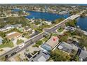 Aerial view highlighting home's location near waterways and bridge at 1198 40Th Ne Ave, St Petersburg, FL 33703