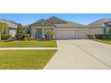 Single-story house with a two-car garage and well-manicured lawn at 13614 Tonya Anne Dr, Riverview, FL 33579