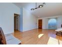 Light-filled living room with hardwood floors and entryway at 11507 Whispering Hollow Dr, Tampa, FL 33635