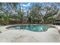 Inviting kidney-shaped pool surrounded by brick decking in a shaded backyard at 1545 Park N St, St Petersburg, FL 33710