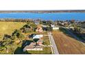 Breathtaking aerial view of waterfront homes showcasing lush green lawns and lake access at 10920 Flint Estates Dr, Thonotosassa, FL 33592