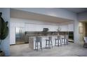Modern kitchen with center island and stainless steel appliances at 400 Central Ave # Ph-B, St Petersburg, FL 33701