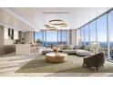 Open-concept living space with city views and modern furniture at 235 1St S Ave # 1705, St Petersburg, FL 33701