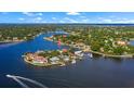 Bird's eye view of waterfront home on a private island at 2 Brightwaters Ne Cir, St Petersburg, FL 33704
