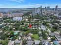 Aerial view showing home's location in a vibrant urban neighborhood at 236 9Th Ne Ave, St Petersburg, FL 33701