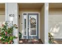 Inviting front door entry at 1109 Pinellas Bayway S # 403, Tierra Verde, FL 33715