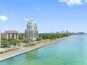 Wide aerial view of waterfront high-rise buildings and cityscape at 2109 Bayshore Blvd # 602, Tampa, FL 33606