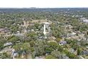 Aerial view showing home's location in a residential neighborhood at 1217 E Flora St, Tampa, FL 33604