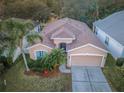 Property view showcasing house, driveway, and surrounding landscape at 19144 Meadow Pine Dr, Tampa, FL 33647