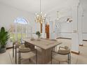 Elegant dining room featuring a large wooden table and chandelier at 5649 Glencrest Blvd, Tampa, FL 33625