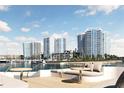 Relaxing boat deck view overlooking the marina and high-rise buildings at 5120 Marina Way # 21612, Tampa, FL 33611