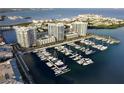 Aerial view of waterfront community with marina and high-rise buildings at 5120 Marina Way # 21501, Tampa, FL 33611