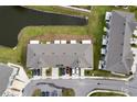 An aerial view of townhouses and parking at 9642 Sweetwell Pl, Riverview, FL 33569