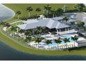 Community clubhouse with resort-style pool and ample parking at 11830 Starbright Path, Venice, FL 34293