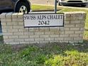Address marker for building 2042, Swiss Alps Chalet at 2042 Australia W Way # 78, Clearwater, FL 33763
