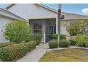 Front entrance with walkway and landscaping at 2234 Preservation Green Ct, Sun City Center, FL 33573