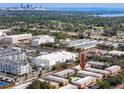 Aerial view highlighting condo location near city skyline and waterfront at 3475 41St S Ter # 215, St Petersburg, FL 33711