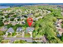 Home's location is highlighted in this wide aerial view of the neighborhood at 5253 Mira Vista Dr, Palm Harbor, FL 34685