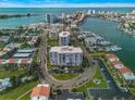Aerial view highlighting building location and surrounding area at 851 Bayway Blvd # 201, Clearwater, FL 33767