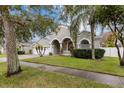 House exterior showcasing a large front yard, driveway, and walkway at 4337 Waterford Landing Dr, Lutz, FL 33558