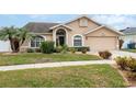 Two-story house with a light brown facade and palm trees at 11424 Zenith Cir, Tampa, FL 33635