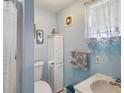Clean and updated bathroom with a shower and vanity at 35138 Dale Ave, Zephyrhills, FL 33541