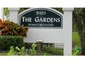 The Gardens community sign, welcoming residents and guests at 214 Elmwood Cir # 214, Seminole, FL 33777