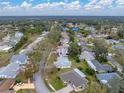 Property's location shown in an aerial view of a residential neighborhood at 1559 Glengarry Dr, Palm Harbor, FL 34684