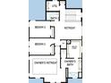 Second floor plan with three bedrooms, two baths, and an owner's retreat at 441 42Nd Ne Ave, St Petersburg, FL 33703