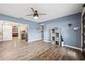 Spacious living area features hardwood floors and an open floor plan at 218 W Seneca Ave, Tampa, FL 33612