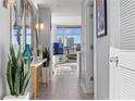 Modern hallway showcasing artwork and plants at 1120 E Kennedy Blvd # 1514, Tampa, FL 33602