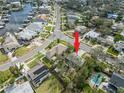 Aerial view showing home's location and neighborhood at 1865 Nebraska Ne Ave, St Petersburg, FL 33703