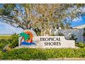 Tropical Shores community entrance sign with palm trees at 538 25Th Se Ave, St Petersburg, FL 33705