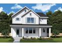 Two-story farmhouse-style home with white siding, light-blue accents, and a landscaped lawn at 4765 12Th N Ave, St Petersburg, FL 33713