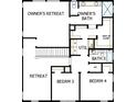 Second floor plan featuring owner's suite, two bedrooms, two baths, and a retreat area at 4765 12Th N Ave, St Petersburg, FL 33713