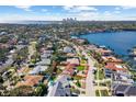 Aerial view of single Gathering home near the water at 1235 Cordova Ne Blvd, St Petersburg, FL 33704