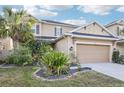 Two-story house with beige exterior, palm trees, and landscaped lawn at 8836 Citrus Palm Dr, Tampa, FL 33626