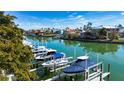 Boat slips and calm waters in a tranquil waterfront community at 443 Pinellas Bayway S # 105, Tierra Verde, FL 33715