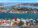 Property view showcasing waterfront location and canal access at 280 N Julia Cir, St Pete Beach, FL 33706