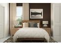Bright bedroom with wood bed frame, neutral bedding, and stylish decor at 9275 Bonita Mar Dr, Parrish, FL 34219
