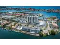 Aerial perspective showcasing the building's waterfront location at 400 Island Way # 309, Clearwater Beach, FL 33767