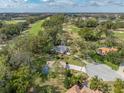 An aerial view showcasing a house on a golf course community at 12632 Oak Hollow Ct, Dade City, FL 33525