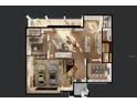 Open floor plan showcasing spacious living areas, kitchen, and two-car garage at 408 Columbia Dr, Tampa, FL 33606