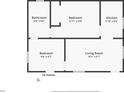 Small rental unit floor plan with two bedrooms, kitchen and bathroom at 3105 W Spruce St, Tampa, FL 33607