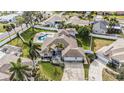 Aerial view of house, pool, and surrounding neighborhood at 9203 Sea Oaks Ct, Seminole, FL 33776