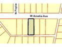 Plot map highlighting the rectangular lot at 814 W Amelia Ave, Tampa, FL 33602