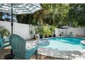 Inviting backyard oasis with a refreshing pool and comfy seating at 4822 W Bay Court Ave, Tampa, FL 33611