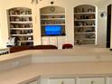 Kitchen boasts a large counter overlooking the living room at 18108 Sugar Brooke Dr, Tampa, FL 33647