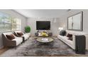 Living room features neutral colors, comfy seating, and a large TV at 304 S Habana Ave # A3, Tampa, FL 33609